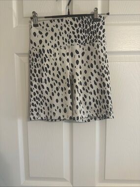 Reformation Black and White Spot Print Bike Shorts